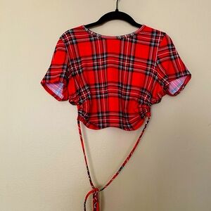 Plaid Crop Top w/skirt